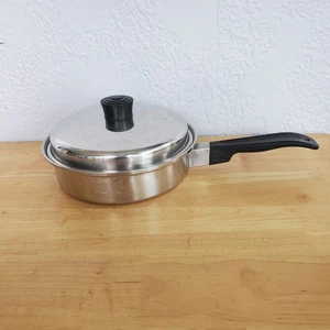 Lustre Craft 7 1/4 Inch 3-Ply 18-8 Stainless Steel Skillet/Fry Pan W/Lid USA - Picture 1 of 10