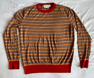 MARNI WOOL / COTTON FINE KNIT STRIPE SWEATER. SIZE 48 / MEDIUM - Picture 1 of 3