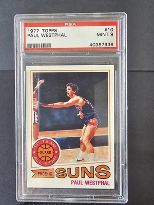 1977 Topps #10 Paul Westphal Suns Salón de la fama PSA 9 como nuevo Foto 1 de 2