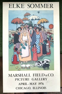 Elke Sommer Gallery Poster Umbrella Wedding Marshall Field Gallery 1976 Signed - Picture 1 of 14