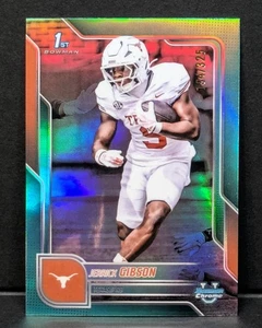 2025 Bowman Chrome U Jerrick Gibson /325 Aqua Refractor #12 Texas 1st NM - Bild 1 von 3