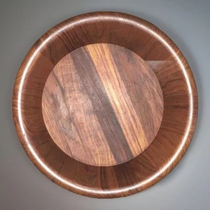 Selandia Denmark Vintage 60s Thai Staved Teak Wood Large Bowl + Salad Hands EPOC - Picture 1 of 12