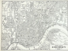 1940's central section of Cincinnati  Ohio River atlas Map Vintage
