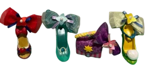 Lot of 4 Disney Shoe Runway Ornament Collection Christmas princess Excellent - Picture 1 of 6