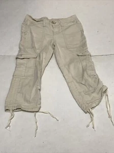 Glo Jeans Size 8 Girls Beige Cargo Capri 3557 - Picture 1 of 11