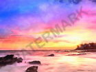 85747 Digital Sunset Watercolour Decor Wall Print Poster