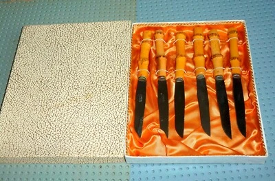 älter: 6 Obstmesser („Bambusgriff“) in OVP / top - anschauen  - Bild 1 von 2