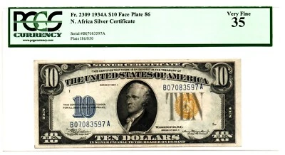 Fr. 2309 1934A N. Africa WWII Emergency Issue Note PCGS Currency VF 35 - Image 1 of 2