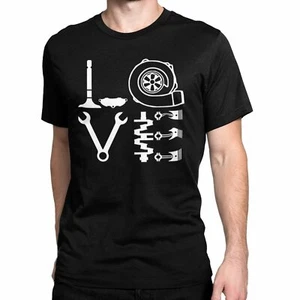 LOVE PARTS T-Shirt Black S-3XL JDM Boost Mechanic Decal Snap On Turbo Race Tools - Picture 1 of 4