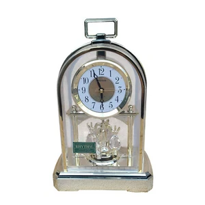 Rhythm Gold Arched Mantel Clock with Rotating Pendulum 4SG744WR18 - Picture 1 of 9