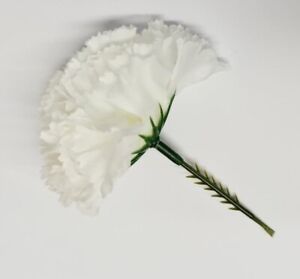 Artificial Carnation Pick for Floral Tributes - 18 x White
