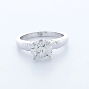 Anillo de compromiso solitario de platino con diamantes naturales certificados redondos F SI2 2,05 quilates - Imagen 1 de 13