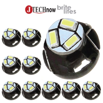 Jtech 10x T5/T4.7 Neo Wedge Dash A/C Climate Control HVAC Switch LED Light Bulb - Image 1 of 4