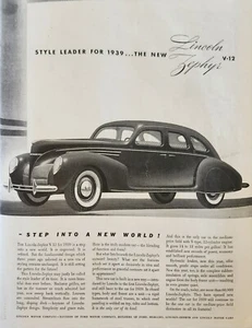 1938 Lincoln Zephyr V12 Auto Oldtimer Werbung Schritt in eine neue Welt - Bild 1 von 1