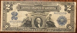 1899 $2 dollar bill. Blue Seal. Large Note. - Picture 1 of 2