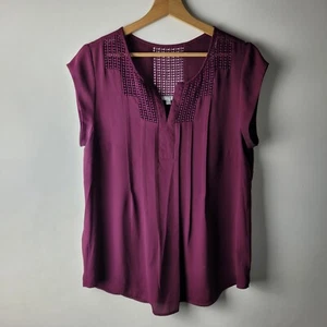 Daniel Rainn Women Size M Purple Lace Blouse Top Casual Work Smart Career - Picture 1 of 12