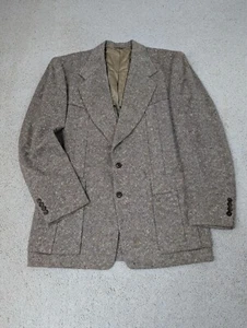 Sport Mantel Herren 42 L hellbraun Wolle Donegal Tweed Blazer Anzug Jacke Vintage Jagd - Bild 1 von 15