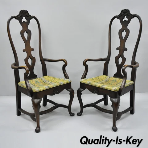 High Back Italian Baroque or Swedish Rococo Style Dining Armchairs Chairs a Pair Cover