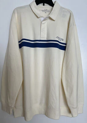 全新! 男式 Vineyard Vines 针织凸轮衬衫 ~ 尺寸 XXL ~ 胸部条纹 ~ 象牙色 — 第 1/4 张图片