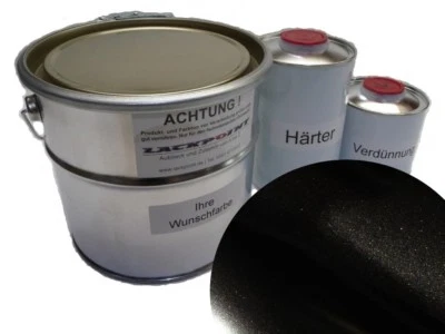 LACKPOINT Set 1 litro vernice auto 2K brillante nero metallizzato opaco senza vernice trasparente tuning!