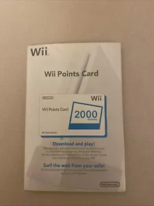 Wii Points Card 2000 Points (Nintendo Wii) Gebraucht Seltene Kartenversion - Bild 1 von 6