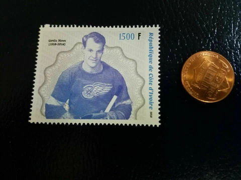 Gordie Howe Detroit Redwings Republique de Cote D'Llovire 2018 Perforated Stamp Cover