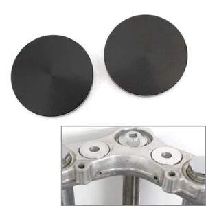 2 Pcs Motorcycle Black Handlebar Riser Top Clamp Decoration Cover For Harley - Picture 1 of 8