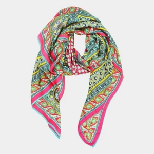 Paisley Print Silky Satin Oblong Scarf Shawl Wrap for Women Lightweight - Picture 1 of 3