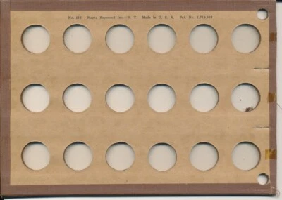 Tablero de monedas Wayte Raymond No. 458 níquel en blanco de Estados Unidos Foto 1 de 2