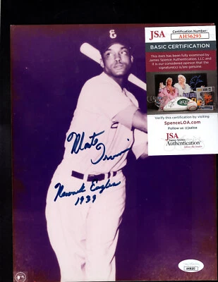 Monte Irvin Sepia Color Auto Signed Inscription 8x10 "Newark Eagles 1939" JSA - Image 1 of 4