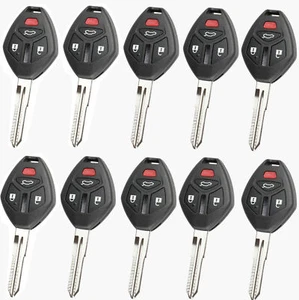 10Pcs New 4 Buttons Right Groove Smart Remote Key Shell Case Fob For Mitsubishi - Picture 1 of 4