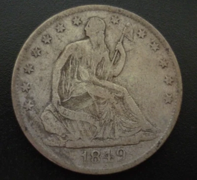 1849 O SEATED LIBERTY HALF DOLLAR! Original and Nice!  Free Shipping - Image 1 of 3
