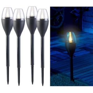 Lunartec 4er-Set Solar-Akku-Gartenfackeln, LED in Flammen-Optik, Flackerlicht - Bild 1 von 11