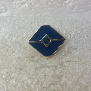 Blue Diamond Shaped Enamel Pinback Button Lapel Pin - Picture 1 of 4