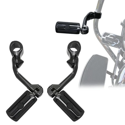 32mm Highway Bar Foot Pegs & Long Bracket For Indian / Harley / Honda / Suzuki Foto 1 de 4