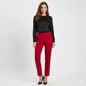 Evan Picone Black Label Hose Damen 4 rot gerades Bein Karriere Business Büro - Bild 1 von 17