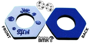Jive Nuts Old School BMX Fahrrad Schaumstoff Griff Donuts - BLAU SILBER - NOS! - Bild 1 von 1