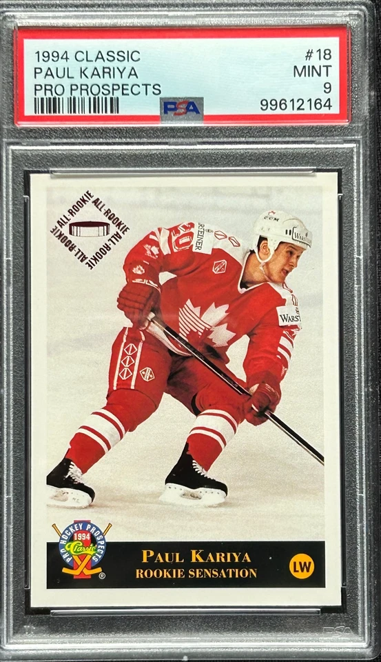 1994 Classic Pro Hockey Prospects PAUL KARIYA #18 PSA 9 ~ POP 1/8 -only 7 higher - Image 1 of 2