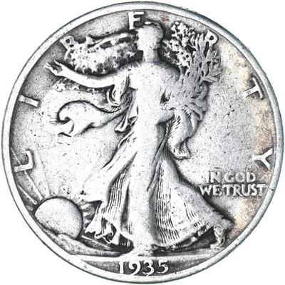 1935 D Walking Liberty Half Dollar Very Good 90% Silver - Image 1 of 4