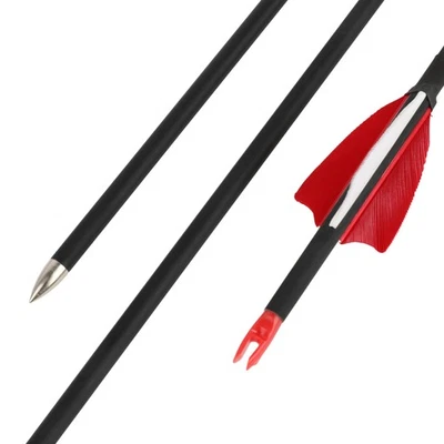 31" Carbon Arrows SP1000 Archery Feather Recurve Bow Hunting Practice Shooting - Image 1 of 4