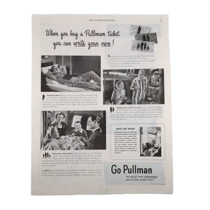 Pullman Train Car Magazine Advertisement Original 1947 B&W Vintage Railroad - Picture 1 of 6