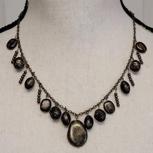 Brass Tone Bauble Necklace 19" Beaded Ethnic Boho Bohemian Jewelry Costume Gift - Picture 1 of 5