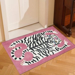 Pink Tiger Rug for Bathroom Door Mats 2x3 ft Boho Funky Tiger Carpet for Kids... - Picture 1 of 8