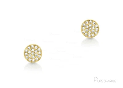 Aretes con racimo de diamantes creados en laboratorio de oro de 14 k para cada ocasión Foto 1 de 4