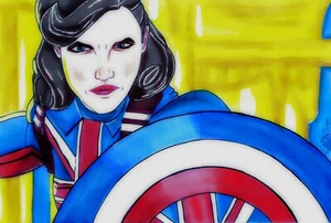  Marvel: What If? - Captain Carter Stealth Suit, [[[ Sketch Card Print! ]]] - Bild 1 von 1