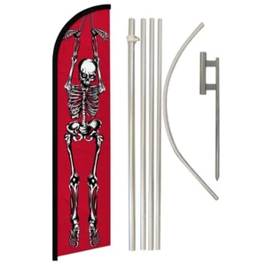 Dungeon Skeleton Windless Banner Swooper Advertising Flag Kit Halloween Store - Picture 1 of 8
