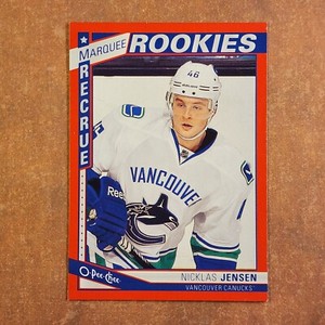 3-05-30 . 2013-14 opc o-pee-chee RED #573 nicklas jensen rc rookie