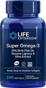 Life Extension Super Omega-3 Plus EPA/DHA Fish Oil, Sesame Lignans, Olive 240 SG - Picture 1 of 2