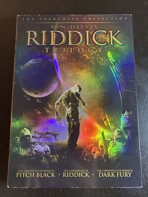 Riddick Trilogy 2 диска набор Slip голографическая обложка. Голографические диски с фильмами DVD Vin Diesel - Изображение 1 из 4