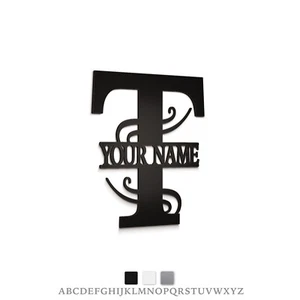 Custom Personalized Monogrammed Family Name Sign Aluminum Metal Art Wall Decor - Picture 1 of 17